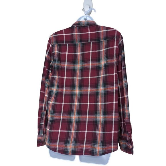 Urban Pipeline Women's Maroon White Plaid Ultimate Flannel Shirt Button up XL - Picture 2 of 7